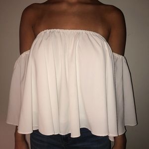 White Off the Shoulder Shirt